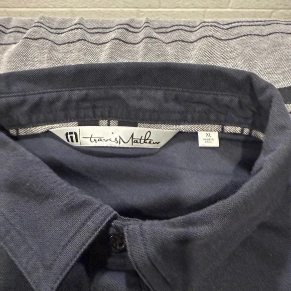 Bundle Travis Mathew Golf Polo Shirt XL Blue Gray Striped Performance Casual Men - Picture 3 of 11